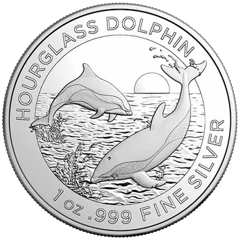 Stříbrná mince 1 Oz Hourglass Dolphin (Plískavice pestrá) 2024