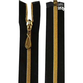 Zip zip ČERNÝ/spirala ZLATÁ 50 cm 5610XX - Zlatá, 50cm