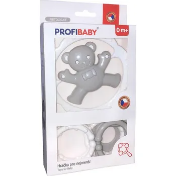 Profibaby Baby chrastítko medvídek s tvary pro miminko v krabici