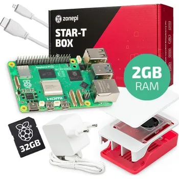 Stolní počítač Oficiální sada s Raspberry Pi 5 (2GB RAM) + krabička + 32GB microSD + příslušenství