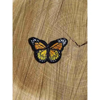 Textilní nažehlovací páska Nažehlovačka motýl duhový oranžový