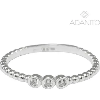 Prsten Zlatý prsten z bílého zlata se zirkony