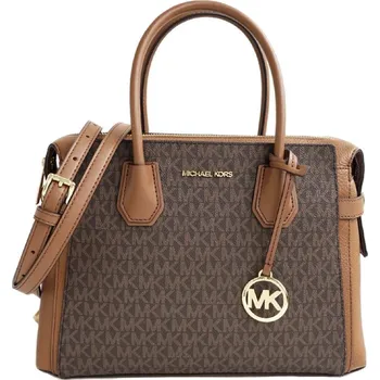 Módní doplněk Kabelka Michael Kors large Mercer belted logo hnědá