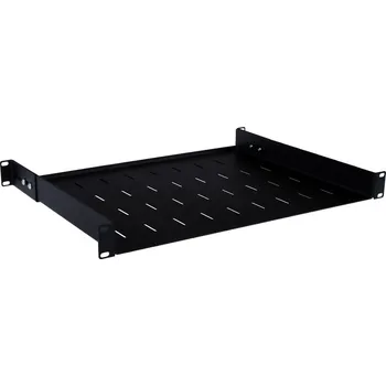 Rozvaděč Masterlan police pevná s perforací, 1U, 19", 350mm, nosnost 40kg, černá