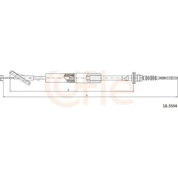 Spojkové lanko Tazne lanko, ovladani spojky COFLE 18.3504