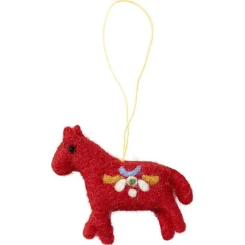 Plstěná dekorace Horse red (kůň) 7x6, Klippan Švédsko