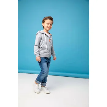 Chlapecká mikina Chlapecká mikina na zip Surf Club - šedý melanž 122
