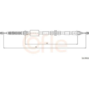 Brzdový systém Tažné lanko, parkovací brzda COFLE 11.5511
