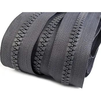 Zip Zip kostěný 8 mm METRÁŽ - 312 šedá tmavá