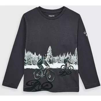 Chlapecké tričko Chlapecké triko s dlouhým rukávem Mayoral 4049-62 Grafito velikost 128