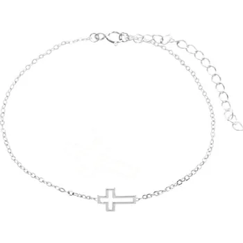 Náušnice Stříbrný nákotník mini obvodový křížek
