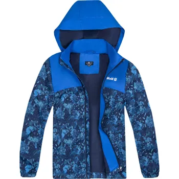 Chlapecká bunda Chlapecká jarní, podzimní bunda - Wolf B2461, modrá / modré žíhání Barva: Modrá, Velikost: 110-116