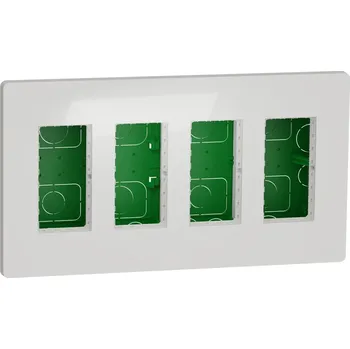 vypínač Schneider Electric NU174418 Unica System+ - Centrální jednotka 4x4 modulů zapuštěná, Bílá