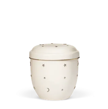 Smuteční dekorace Dětská urna Lila - Noční obloha/Bílá