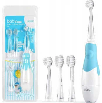 Elektrický zubní kartáček Sonický kartáček pro děti Seago SG-513 Blue 4 hlavice