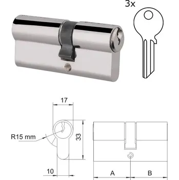Vložka do dveří Stavební vložka 40+40mm nikl