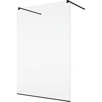 Ronal Bathrooms (Sanswiss) Pevná stěna Ronal Easy samostatná s vyrovnávacím profilem 1300 x 2000 mm, černá matná/sklo čiré