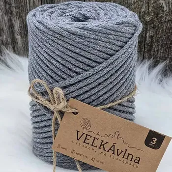 Příze Velká vlna Špagát 3mm Olovo (Špagátová příze 3mm Olovo)