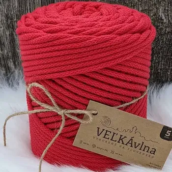 Příze Velká vlna Špagát 5mm Vlčí mák (Špagátová příze 5mm Mak divý)