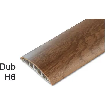 přechodová lišta Přechodový PVC profil Volta V-H6-200,barva dub,samolepící pro vedení elektroinstalace š. 74 mm (Podlahová lišta,Přechodová lišta, přechodový profil, PVC přechodový profil, bezbariérový práh,lišta na ukočení podlahové krytiny, ukončovací líšta, zakončovací