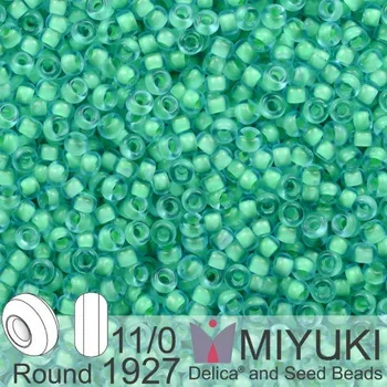 Korálek Korálky Miyuki Round 11/0. Barva 1927 SF Mint Lined Aqua . Balení 5g.