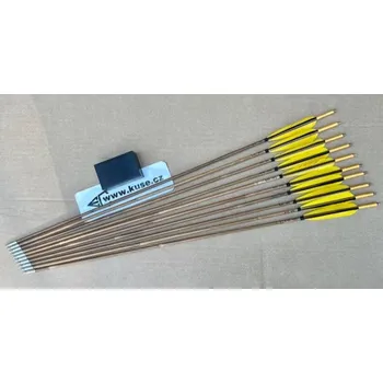 Šípy pro luky 30" Bamboo 10ks, letky peří