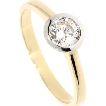 Prsten Zlatnictví Helios Zlatý zásnubní kombinovaný prsten Velikost: 54, Váha: 2,35g