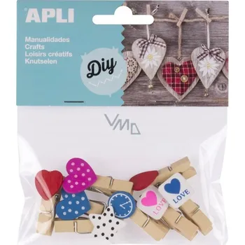 Vrták Apli Dřevěné kolíčky přírodní mix motivů 35 mm 8 k