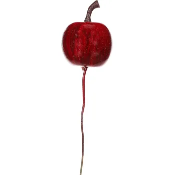 umělá květina Jablíčka na drátku I, červená, 9 ks