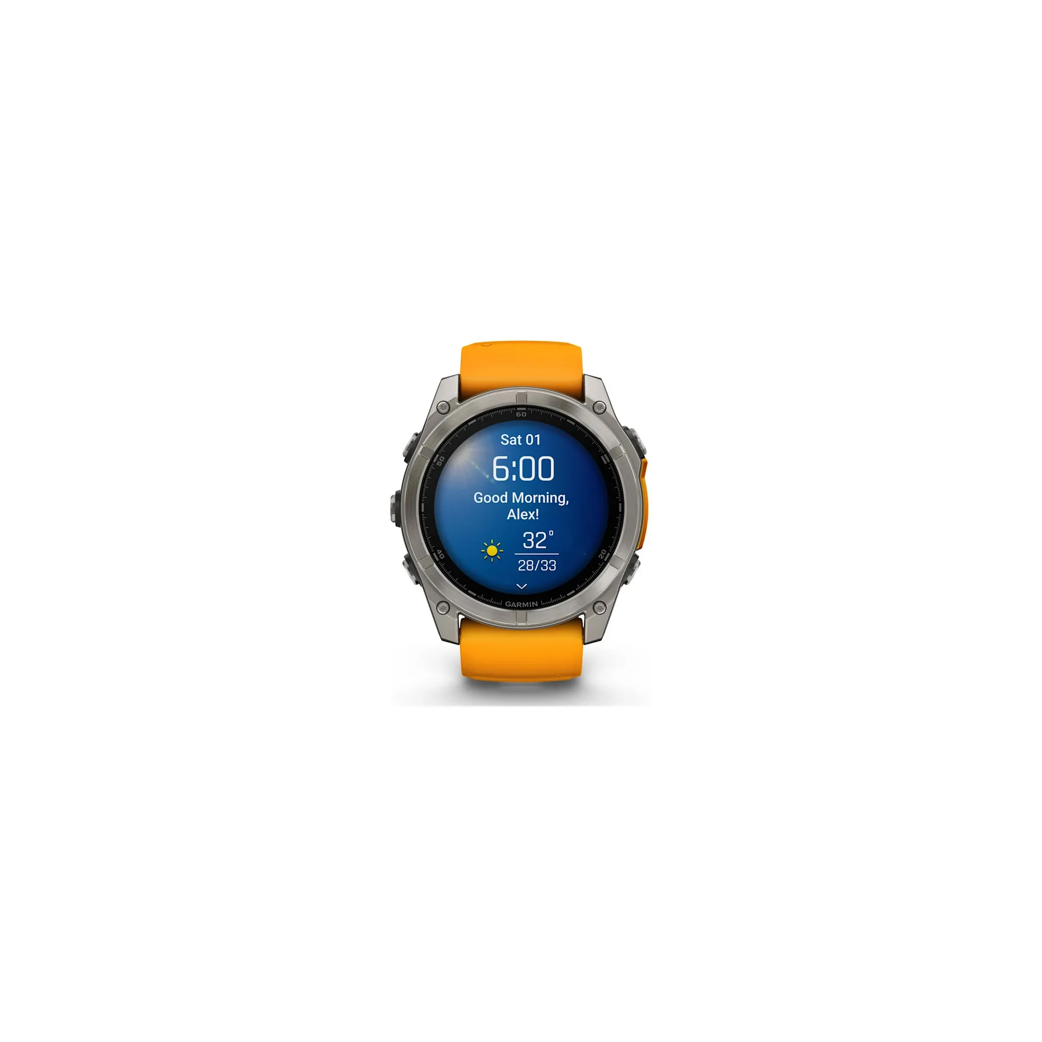 Fotografie 9 - Chytré hodinky Garmin fēnix 8 51 mm Sapphire Titanium Spark Orange/Graphite Silicone Band