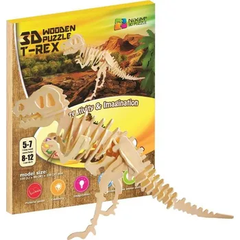 3D puzzle NiXiM Dřevěné 3D puzzle - T-Rex