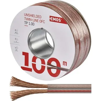 elektrický kabel Dvojlinka nestíněná 2x1,0mm průhledná, 100m