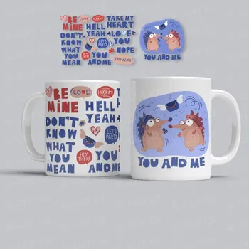 Hrnek You And Me - Červená