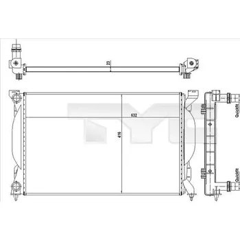 Chladič motoru Chladič, chlazení motoru TYC 702-0012-R