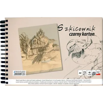 Skicák v deskách černý p A4/60l 170g SP