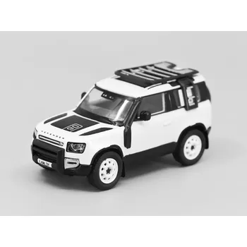 autíčko Land Rover Defender 90 bílá 1:64 - TARMAC Models Land Rover Defender 90 - kovový model auta