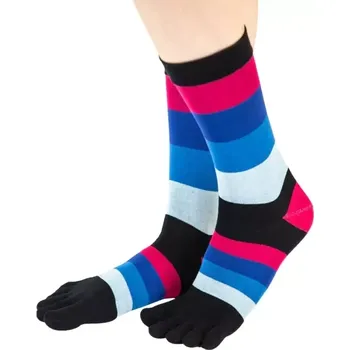 Pánské ponožky MEN FASHION barevné prstové ponožky ToeToe - PRUHY (ToeToe ponožky Men Fashion dragon)