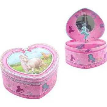 Hračka pro nejmenší Hrací skříňka šperkovnice srdce jednorožec