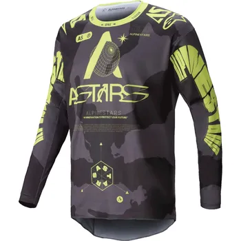 Moto dres Motokrosový dres Alpinestars Racer Hollow tmavá camo-fluo žlutý M
