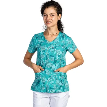 Zdravotnický oděv Zelená zdravotnická halenka - army - dámská | drinuniforma.cz