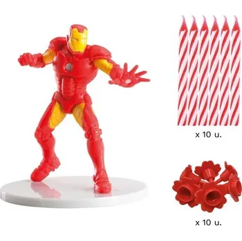 Party dekorace Dekorace na dort a svíčky Iron Man 10 + 1 ks