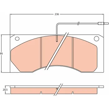 Brzdová destička Sada brzdových destiček, kotoučová brzda TRW GDB5066