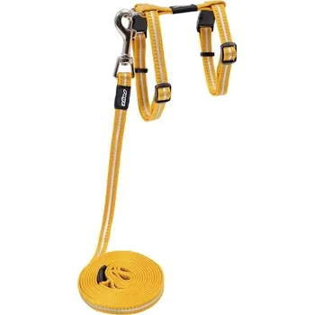 Rogz Alley Cat postroj s vodítkem pro kočky zlatý vel. S