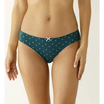 Dámské spodní prádlo Sada 4 bavlněných kalhotek midi s potiskem květin modrá/zelená 38/40