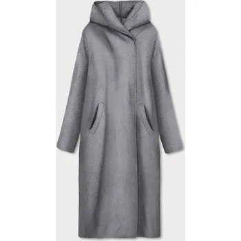 Dlouhý šedý přehoz přes oblečení s kapucí (B6010-9) odstíny šedé XXL (44)