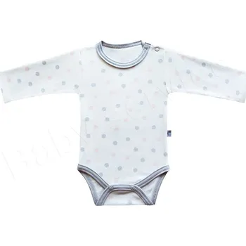 Baby Service Kojenecké body bavlna šedo-růžový puntík Vel. 86