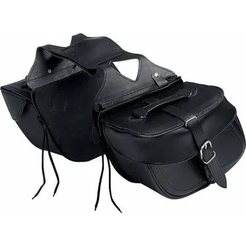 Zavazadlo na motocykl QBag Texas kožené brašny na motorku chopper 2x10 l (Sedlové brašny na choppera)