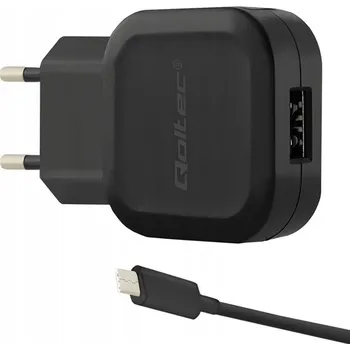Síťová nabíječka Qoltec 12W 5V 2,4A USB + kabel USB typ C