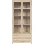 BRW Kaspian vitrína REG2W2S, dub sonoma