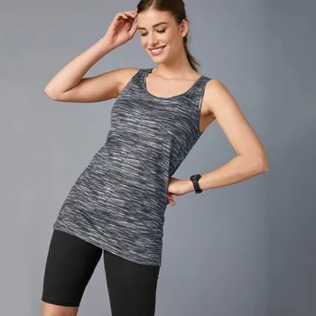 Dámská móda Melírovaný top z bio bavlny černý melír 42/44